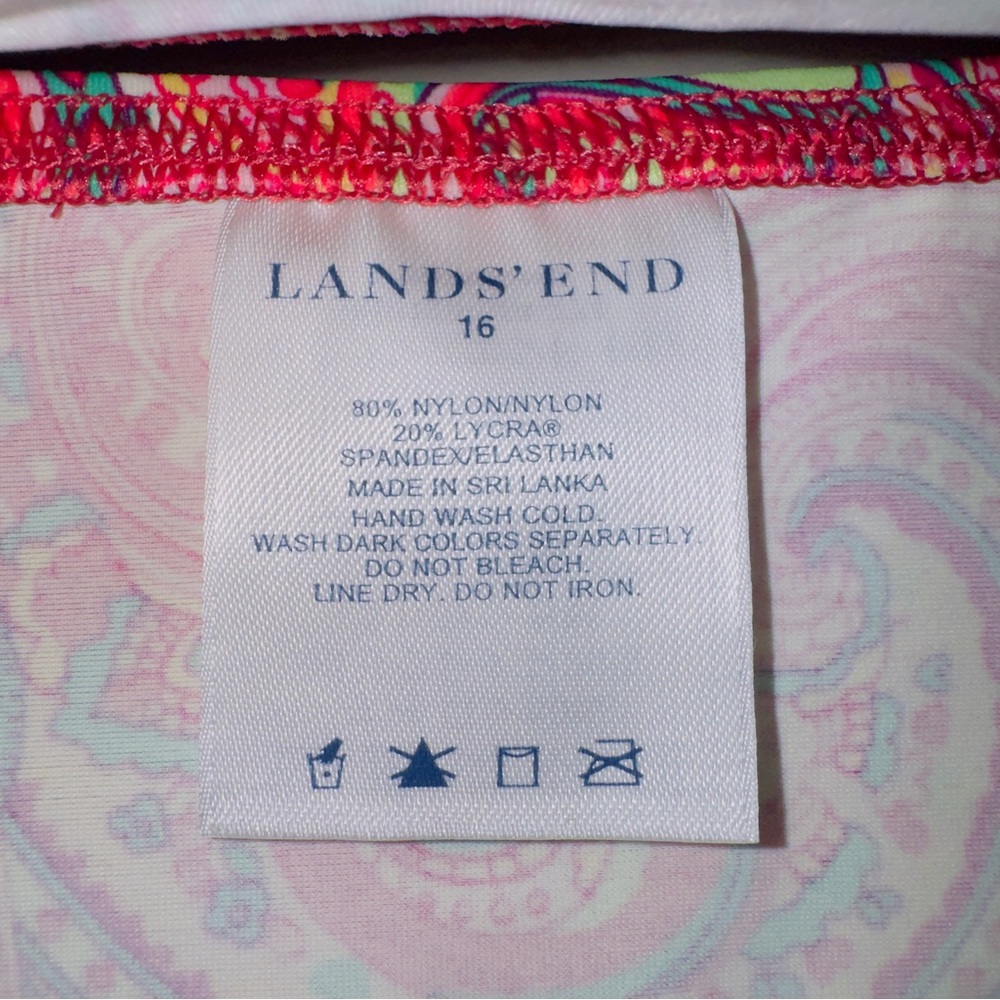 Lands' End Pink Swirl Swim Coverup Skirt - Picture 4 of 6